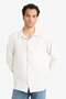 Relax Fit Apache Collar Woven Long Sleeve Shirt F6342Ax25Au - 3