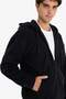 Warm Boxy Fit Hooded Zip-Up Fleece Sweatshirt F0074Ax25Au - 4
