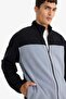 Warm Relax Fit Half Turtleneck Zippered Fleece Cardigan F0449Ax25Au - 4