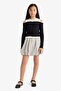 Woven Checkered Balloon Skirt for Girls G1606A825Au - 2
