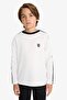 Oversize Wide Fit Crew Neck Appliqué Waffle Long Sleeve T-Shirt Boys G1807A825Au - 7