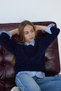 Crew Neck Chenille Knitwear Sweater for Girls F2619A825Wn
