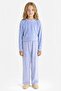 Pajama Set Polar Fleece Long Sleeve Top Long Bottom Girl Child D1068A825Wn - 5