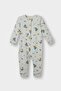 Patterned Ribbed Camisole Long Sleeve Jumpsuit Baby Boy Newborn F4658A525Au