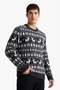 Christmas Themed Standard Fit Knitwear Sweater G1047Ax25Wn - 4