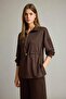 Polo Neck Elastic Waist Half Zipper Modal Sweatshirt G2922Ax25Au - 5