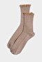 Women's Ruffled 3-Piece Cotton Long Socks G2409Axns - 2