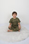 Boy's Smiling Face Patterned Short Sleeve Summer Pajama Set 100% Cotton Single Jersey Combed Cotton - 3
