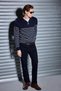Standard Fit Half Zipper Striped Knitwear Sweater F1522Ax25Au - 2