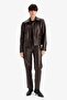 Straight Fit Pocketed Short Leg Ankle Length Leather Pants G1274Ax25Au - 3