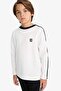 Oversize Wide Fit Crew Neck Appliqué Waffle Long Sleeve T-Shirt Boys G1807A825Au - 6