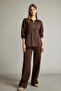 Polo Neck Elastic Waist Half Zipper Modal Sweatshirt G2922Ax25Au - 2