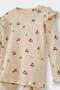 100% Cotton Ribbed Camisole Patterned Pajama Set for Baby Girl G1524A525Wn - 3