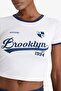 Crop Crew Neck Printed Sportsman Short Sleeve T-Shirt E7720Ax25Au - 7