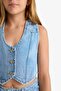 Cotton Buttoned Jean Vest Girls F7165A825Au - 7