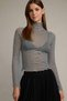Turtleneck Striped Long Sleeve T-Shirt G0741Ax25Sm