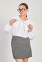 Women's Wide Baby Collar Long Sleeve Shirt - White - 2
