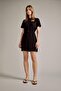 Crew Neck Belted Short Sleeve Mini Suede Dress G2750Ax25Au