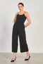 Women's high waist wide leg culotte pants - black - 3