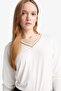 Regular Fit V-Neck Long Sleeve T-Shirt G0210Ax25Au - 4