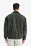 Oversize Wide Fit Shirt Collar Elastic Waist Zipper Inside Pocket Velvet Coat E9186Ax25Au - 7