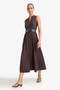 100% Cotton Regular Fit Belted Sleeveless Midi Dress F7342Ax25Au - 2