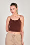 Women's Rope Strap Crop Tank Top - Bitter Brown - 2