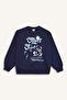 Oversize Wide Fit Crew Neck Printed Sweatshirt Girls E6755A825Au - 7