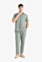 Regular Fit Elastic Waist Cotton Trousers D2671Ax25Au