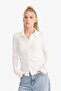 Fitted Wrinkled Textured Long Sleeve Shirt F9284Ax25Au - 4