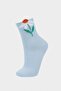 Girl's 3-Piece Cotton Long Socks F7216A8Ns - 2