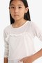 Fitted Crew Neck Long Sleeve T-Shirt Girl Child F8002A825Au - 8