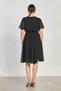 Women's double-breasted belted dress - black - 5