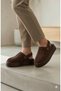Hobart Women's Winter Fur-Trimmed Sandals Closed Toe Design and Fur-Lined Dark Brown - 5
