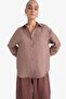 Oversize Wide Fit Striped Modal Long Sleeve Shirt G0044Ax25Au - 3