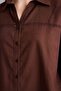 100% Cotton Relax Fit Classic Collar Flared Long Sleeve Shirt G0143Ax25Au - 3