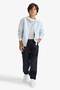 Overshirt Fit Polo Collar Printed Long Sleeve Shirt Boys G2195A825Au - 5