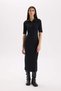 Bodycon Body-Hugging Polo Neck Ribbed Camisole Short Sleeve Midi Dress D8296Ax25Sp