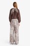 Wide Leg Pocket Detailed Wide Leg Linen Blend Patterned Trousers F9266Ax25Au - 6