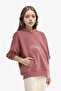 Oversize Wide Fit Hooded Back Printed Sweatshirt Girls F2794A825Au - 4