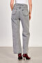 Women's washed palazzo jean pants - light grey - 5