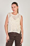 Women's front-stone embellished side-tie sweater - natural - 2