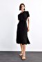 Shirt Collar Belted Short Sleeve Midi Dress G1060Ax25Sm