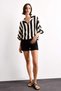 Oversize Wide Fit Striped Short Sleeve Shirt G1324Ax25Sm - 2