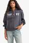Cotton Oversize Long Sleeve Wide Fit Hooded Back Printed Zippered Sweatshirt F8915Ax25Au - 4