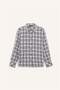 Oversized Wide Fit Textured Checked Long Sleeve Shirt F9474AX25AU - 5