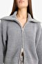 Slim Fit Polo Collar Zippered Knitwear Cardigan A3333Ax25Wn - 5