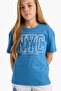 Relax Fit Crew Neck Printed Short Sleeve T-Shirt Girl Child G0469A825Au