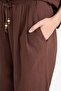 Straight Wide Leg Linen Blend Trousers F9267Ax25Au - 6