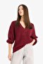 Oversize Wide Fit V-Neck Knitwear Sweater Z7135Az25Wn - 3